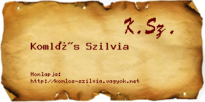 Komlós Szilvia névjegykártya