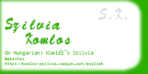 szilvia komlos business card